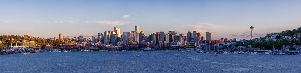 294 megapixels! A very high resolution, large-format VAST photo print of the Seattle skyline across Lake Union from Gas Works Park; photograph created by Chris Blake in Seattle, Washington.