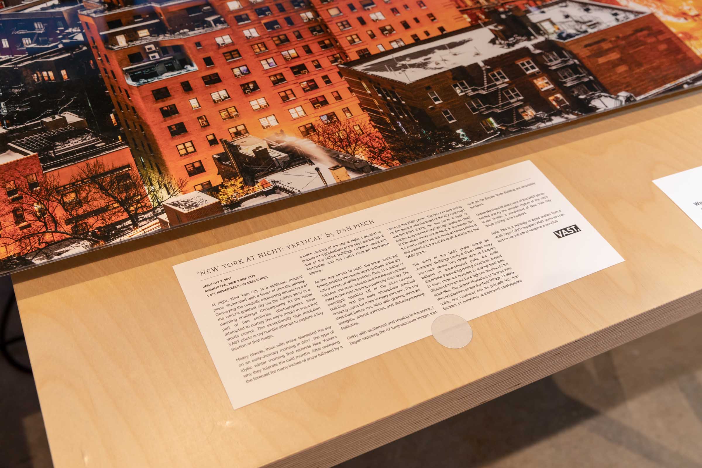 A picture from a VAST photo exhibition event in Tribeca, New York City.