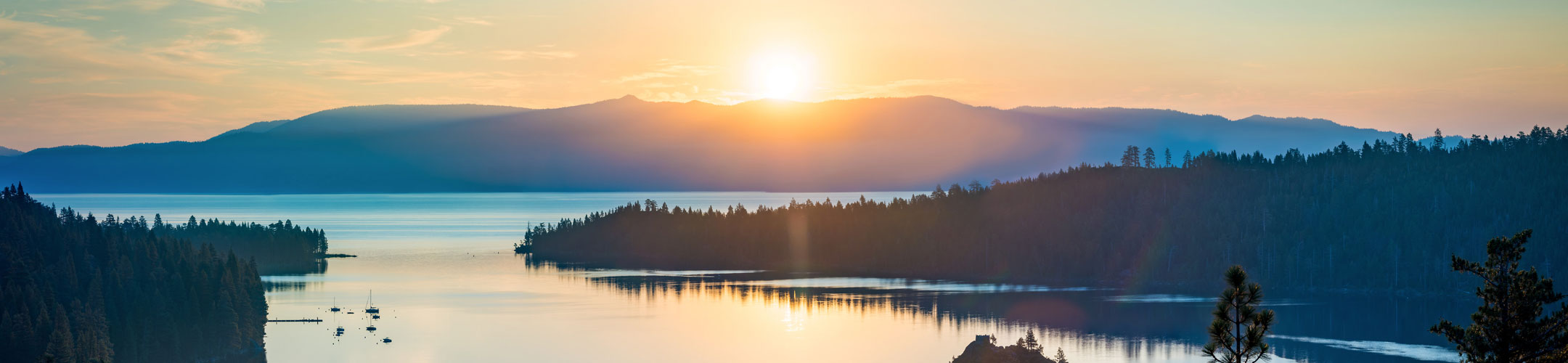 Photo of Lake Tahoe at sunset.