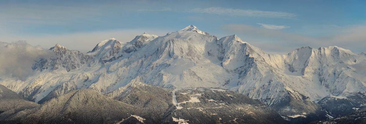 616 megapixels! A very high resolution, large-format VAST photo print of the Alps; mountain landscape photograph created by Alexandre Deschaumes in Mayere Refuge, Sallanches, Haute Savoie, France.