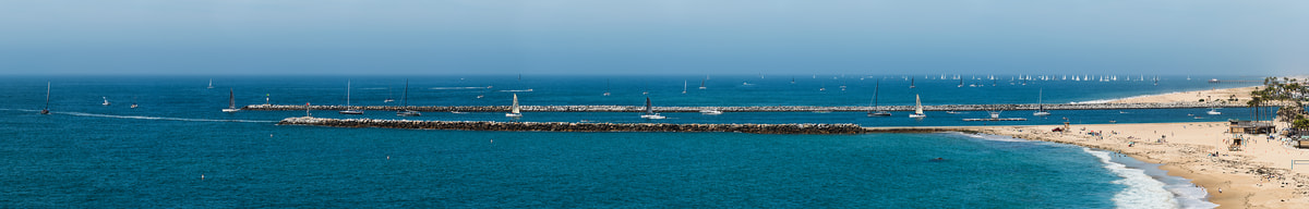 322 megapixels! A very high resolution, large-format VAST photo print of sailboats and a beach; panorama photograph created by Jim Tarpo in Corona Del Mar, California.
