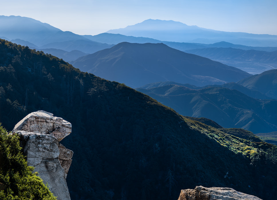 422 megapixels! A very high resolution, large-format VAST photo print of a hiking trail along mountain ridges; landscape photograph created by Jim Tarpo in Lake Arrowhead, California.