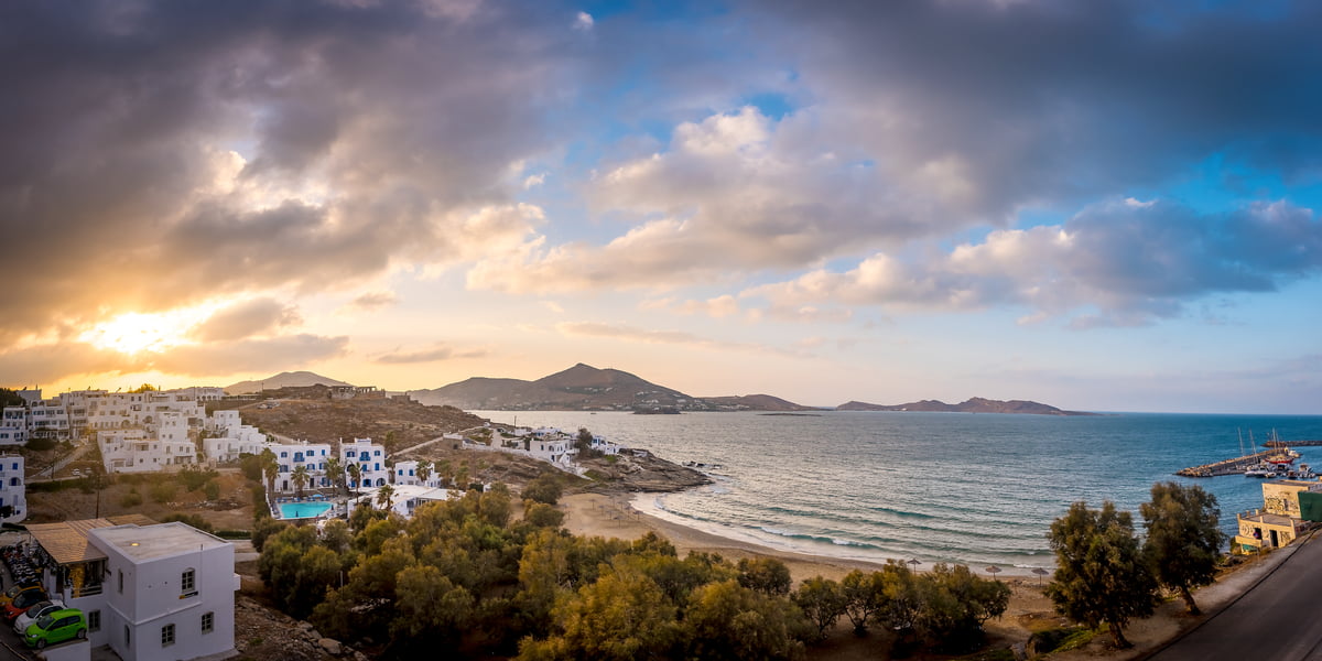 201 megapixels! A very high resolution, large-format VAST photo print of a Greek island at sunset; landscape photograph created by Justin Katz in Naoussa Beach, Paros, Greece.