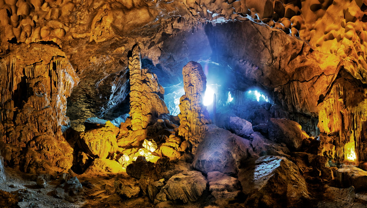 330 megapixels! A very high resolution, large-format VAST photo print of a cave; photograph created by Peter Rodger in Sung Sot Cave, Ha Long Bay, Vietnam.