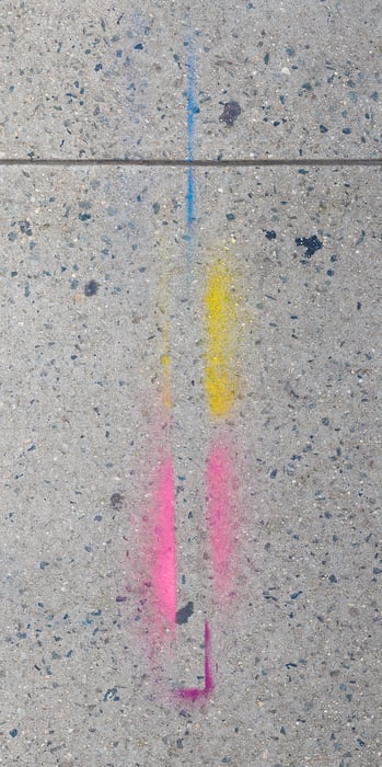 816 megapixels! A very high resolution, large-format VAST photo print of a concrete painting; photograph created by Dan Piech in Manhattan, New York City.