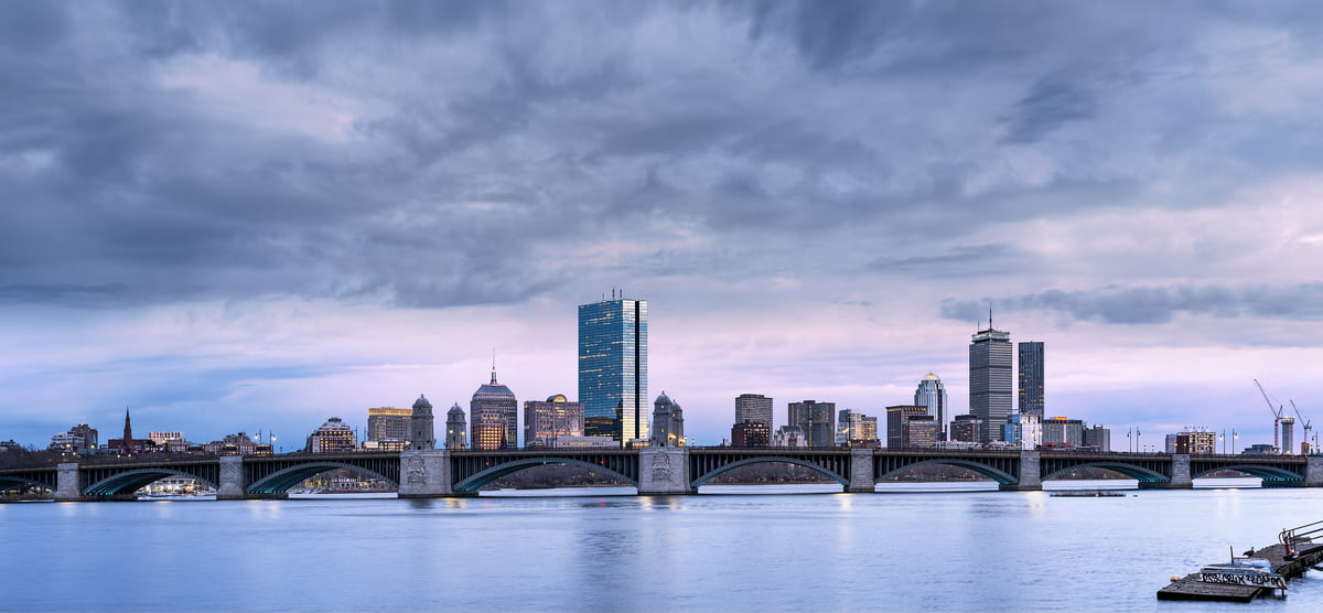 663 megapixels! A very high resolution, large-format VAST photo print of Longfellow Bridge in Boston over the Charles River; photograph created by Chris Blake in Boston, Massachusetts.