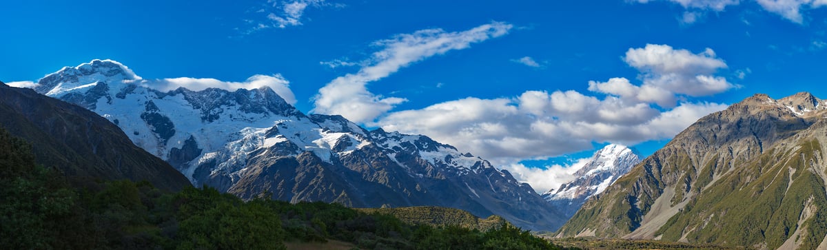 1,483 megapixels! A very high resolution, large-format VAST photo print of Aoraki, Mount Cook; landscape photograph created by John Freeman in Mount Cook National Park, New Zealand.