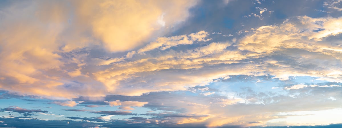 305 megapixels! A very high resolution, large-format VAST photo print of evening clouds at sunset; sky photograph created by Greg Probst.