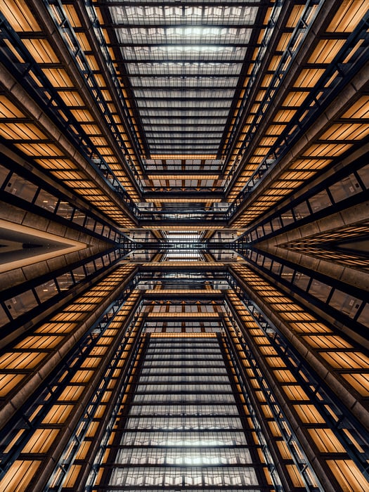 120 megapixels! A very high resolution, abstract architecture photo; photograph created by Beyti Barbaros in Bell Labs Holmdel Complex, Holmdel, NJ.