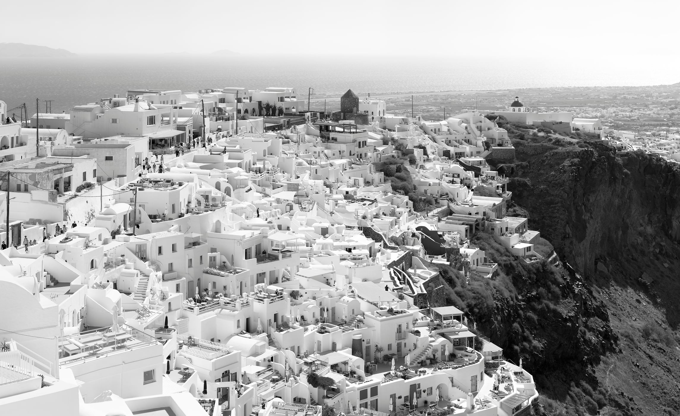 981 megapixels! A fine art photographic artwork of the cliffside buildings in Imerovigli, Santorini, Greece; photograph created by Dan Piech.