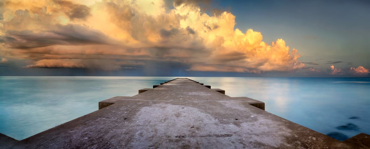 495 megapixels! A very high resolution, large-format VAST photo print of clouds illuminated by the sunrise over the Gulf of Mexico; photograph created by Phil Crawshay in Bradenton Beach, Bradenton, Florida.