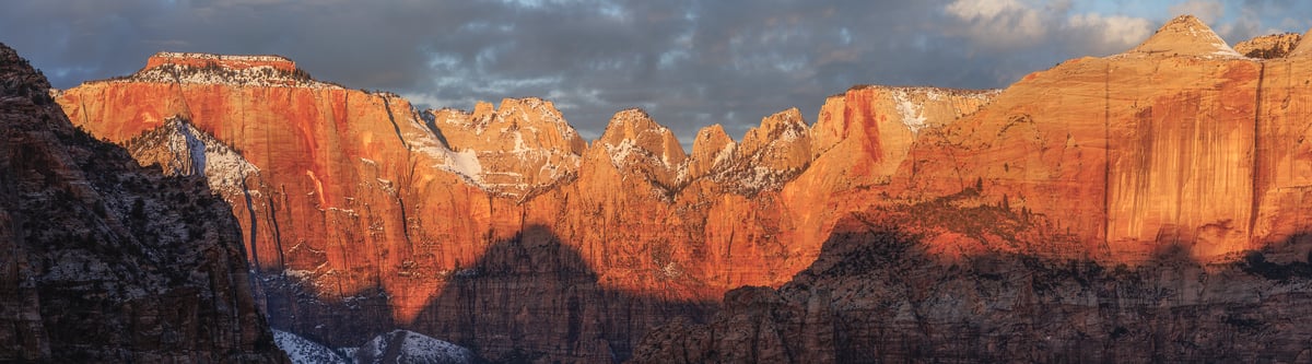 257 megapixels! A very high resolution, large-format VAST photo print of Zion National Park taken from Zion Canyon Overlook; landscape photograph created by Chris Blake in Zion National Park, Utah.