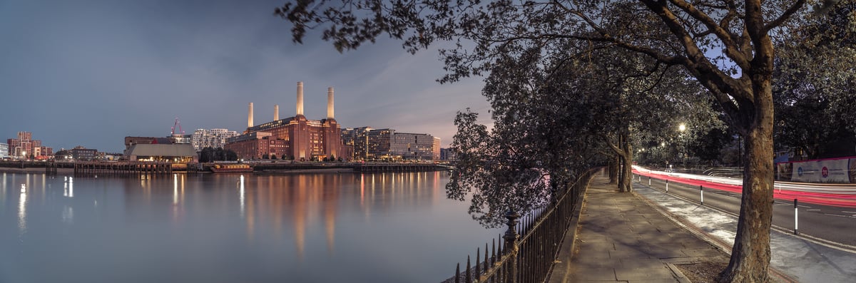 194 megapixels! A very high resolution, large-format VAST photo print of Battersea Power Station at night; photograph created by Assaf Frank in London, United Kingdom.