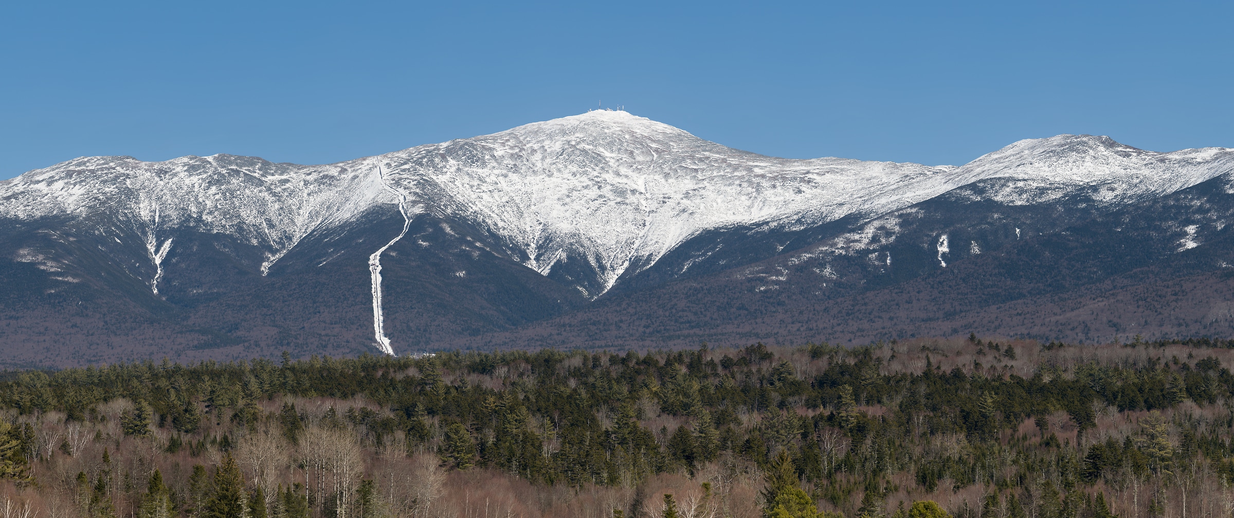 992 megapixels! A very high resolution, large-format, panorama photo print of Mount Washington; landscape photograph created by Aaron Priest in the Presidential Range, White Mountain National Forest, New Hampshire.